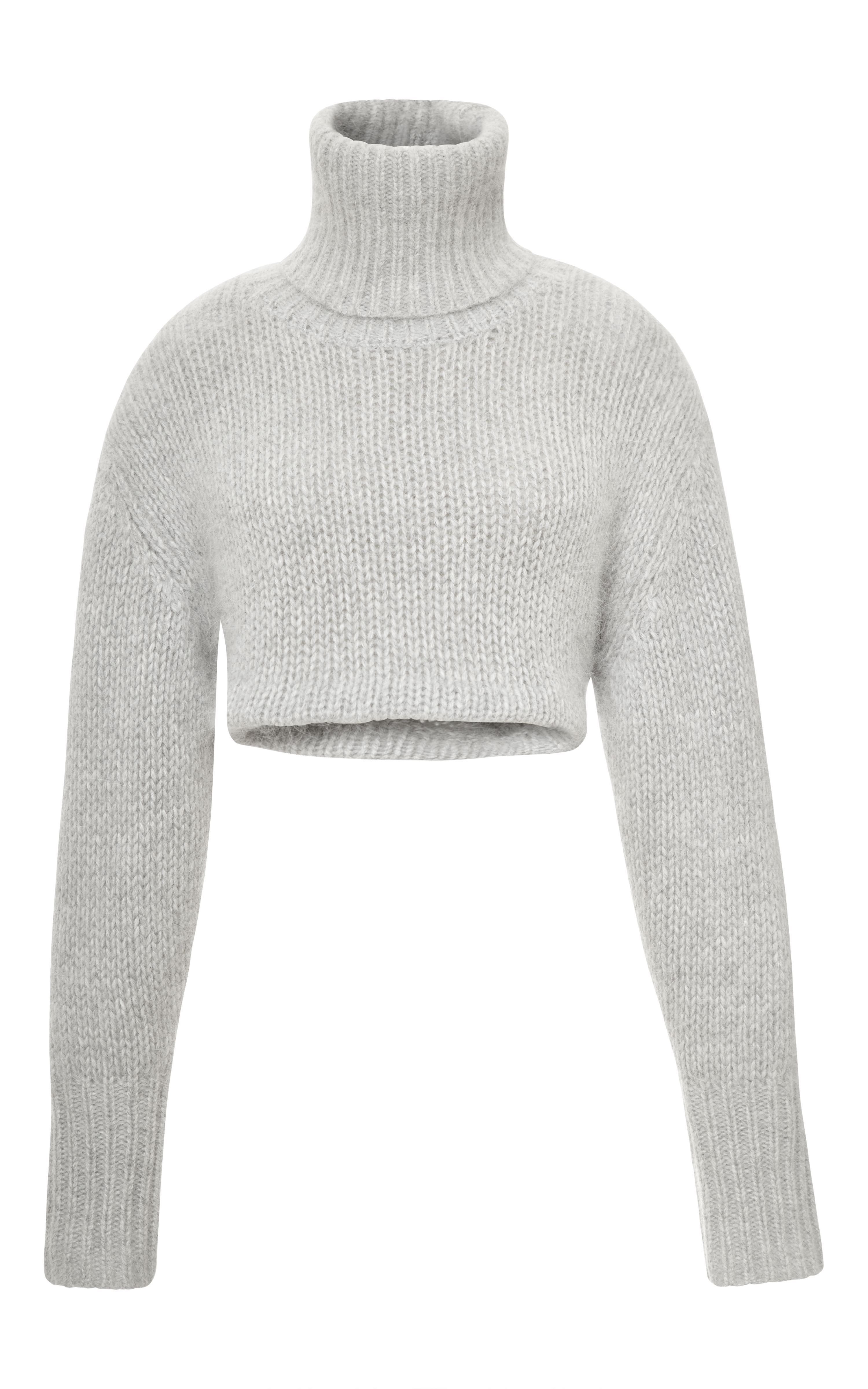 Lyst - Dion Lee Angora Knit Cropped Sweater in Gray