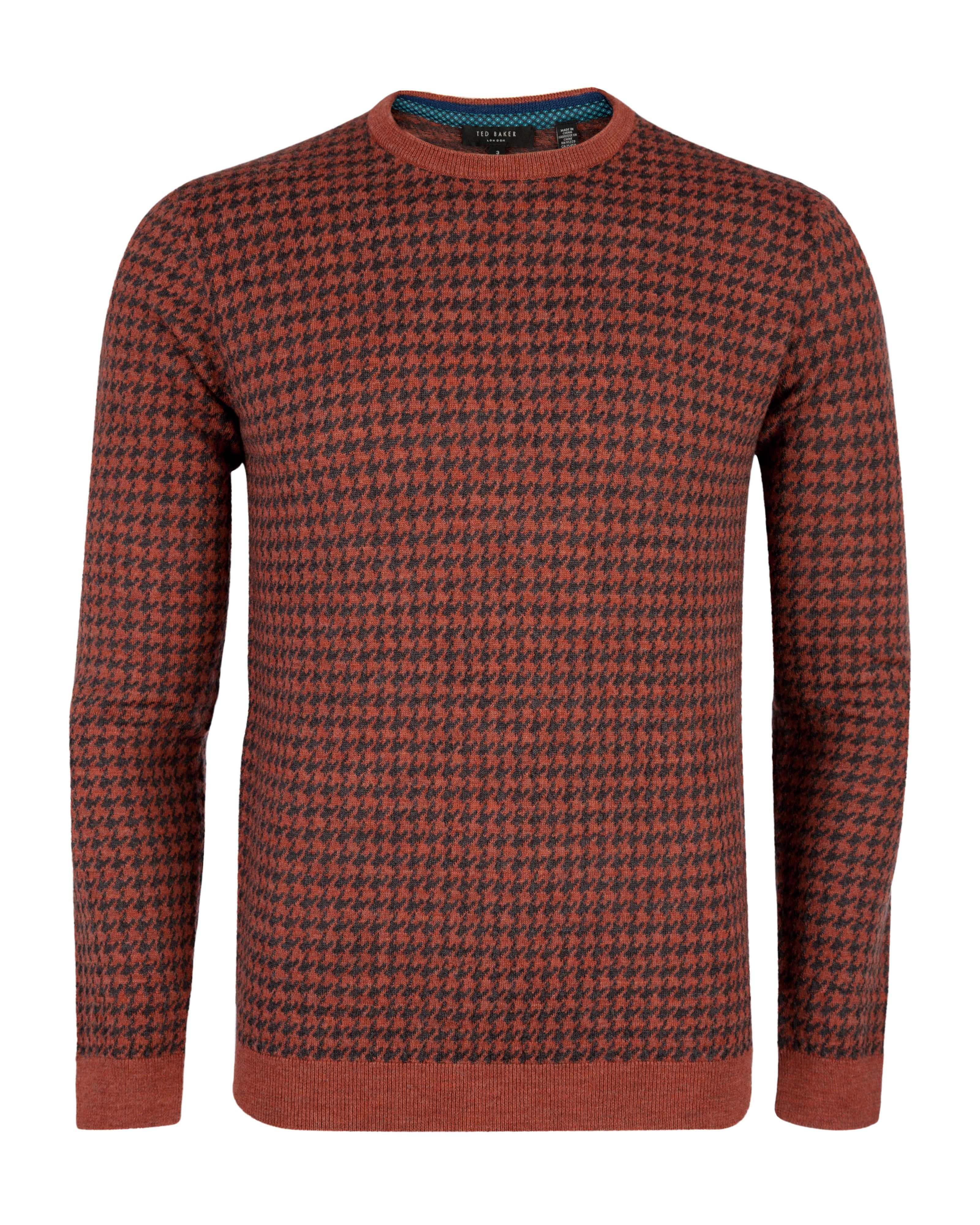 Lyst - Ted Baker Humbie Dogtooth Pattern Jumper in Brown for Men