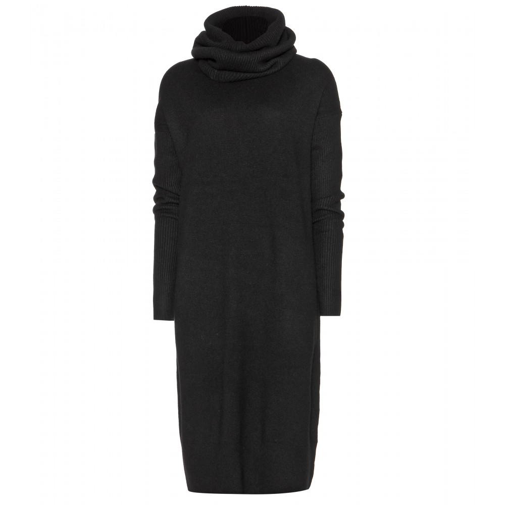 Lyst - Acne Studios Dita Wool Dress with Snood in Black