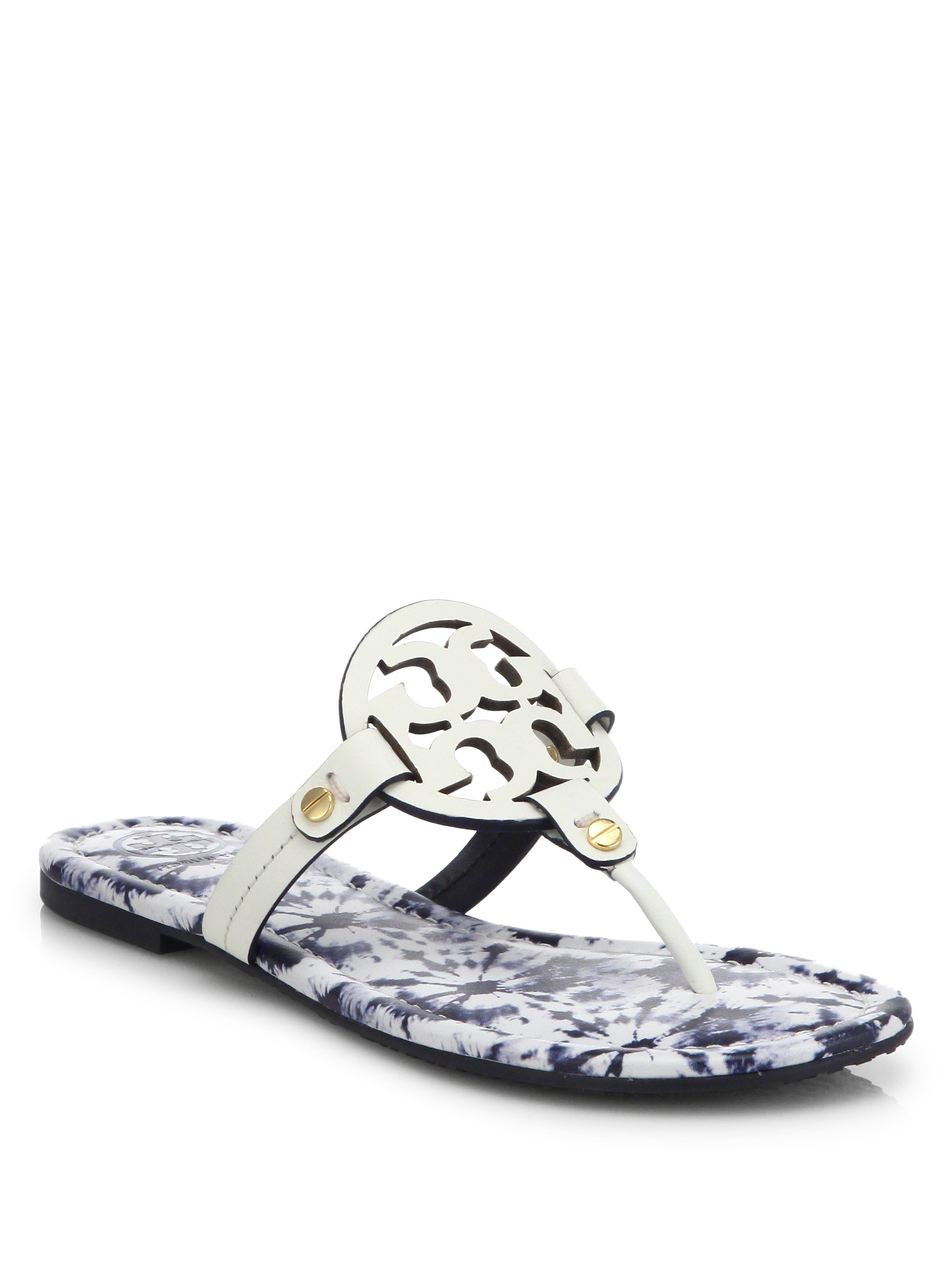 miller leather logo sandals