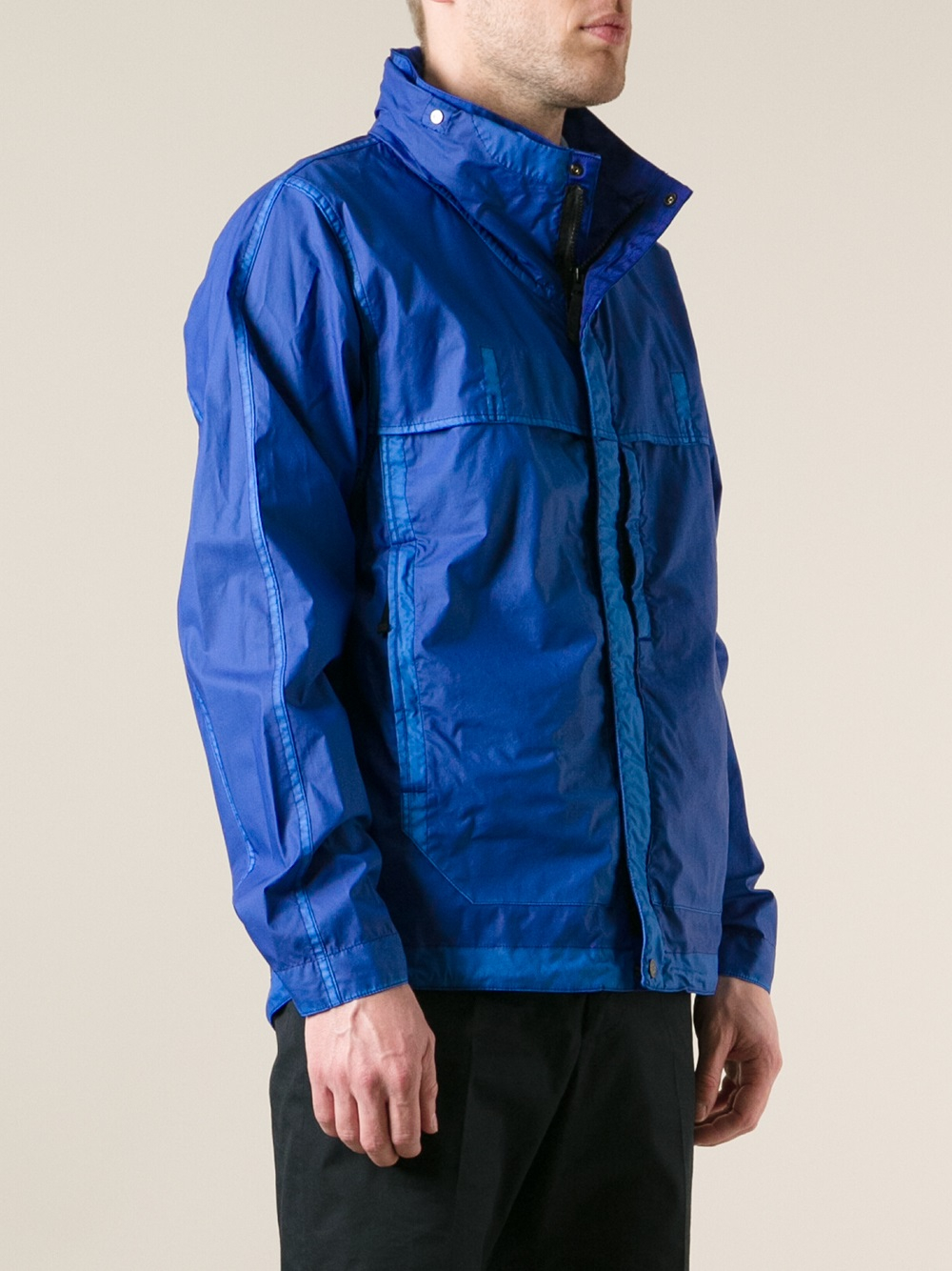 Stone Island Windbreaker Jacket in Blue for Men Lyst