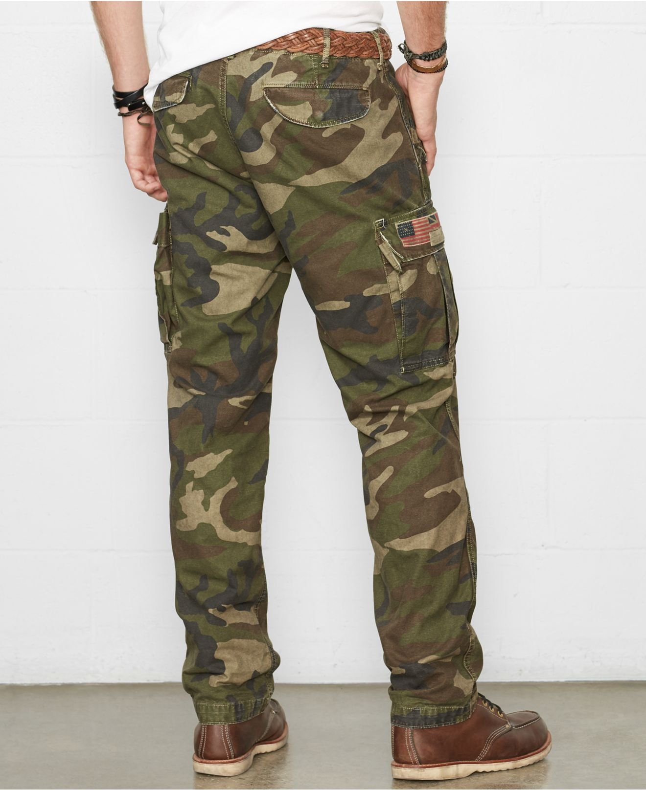 men's camouflage ripped jeans