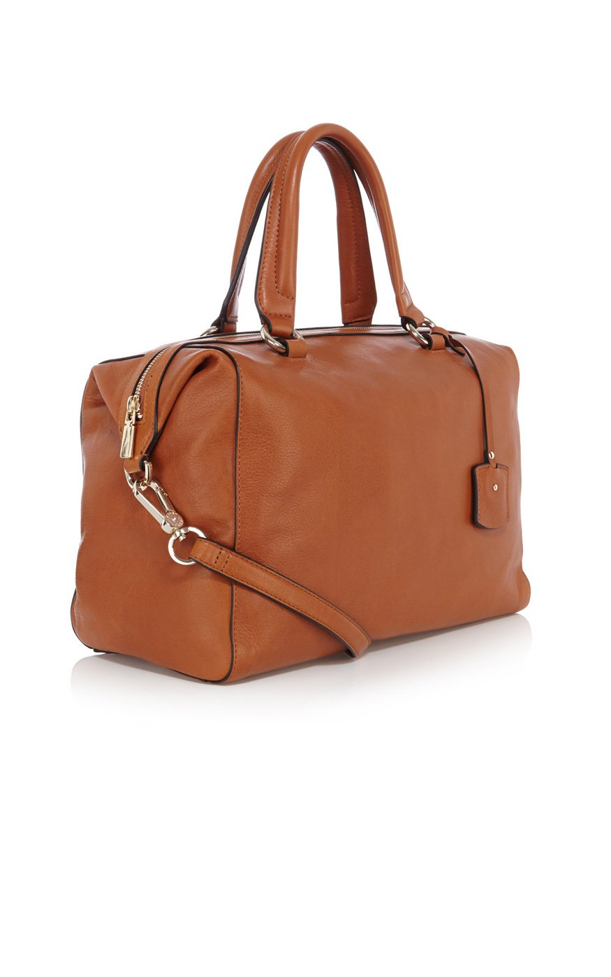 Lyst - Karen Millen Signature Box Bag in Brown