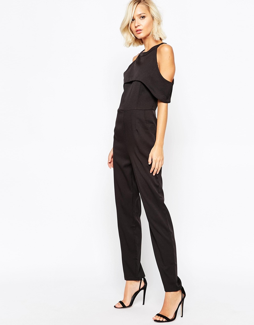 Lyst - Lavish Alice Cold Shoulder Jumpsuit in Black
