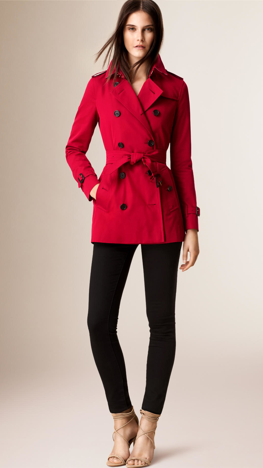 Lyst - Burberry The Kensington - Short Heritage Trench Coat in Red