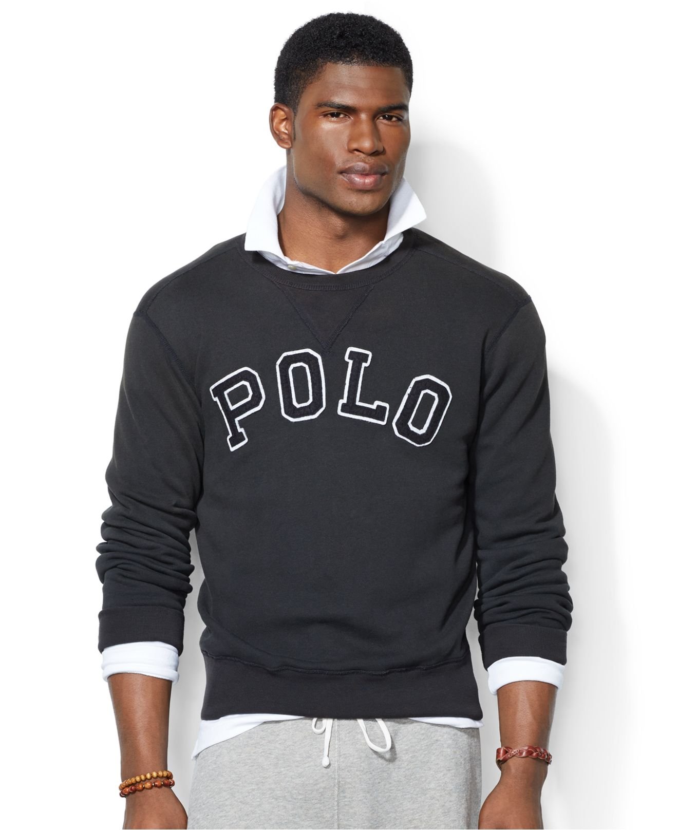 Lyst - Polo Ralph Lauren Fleece Crew-Neck Sweatshirt in Black for Men