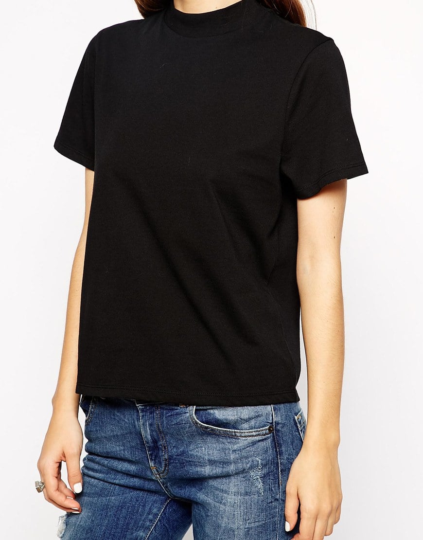 Asos The High Neck T-shirt in White | Lyst