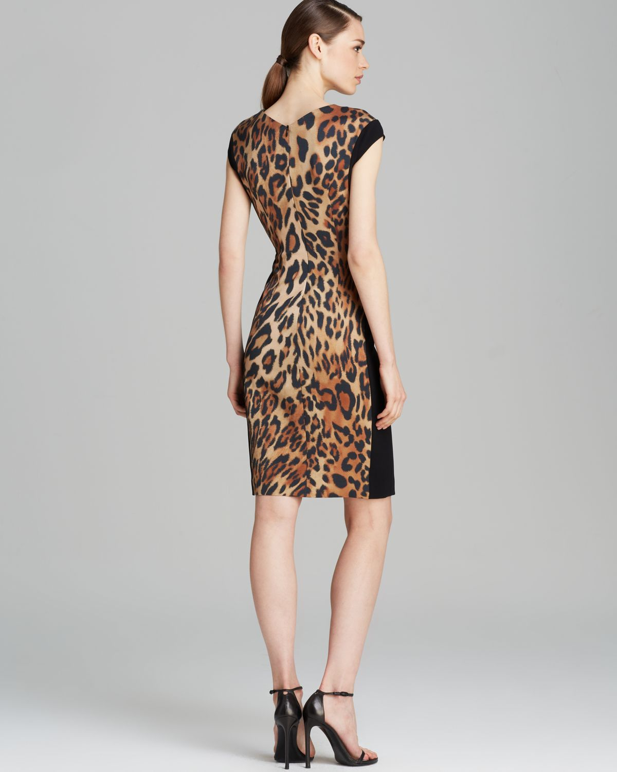 Lyst - Escada Dress - Cap Sleeve Leopard Print