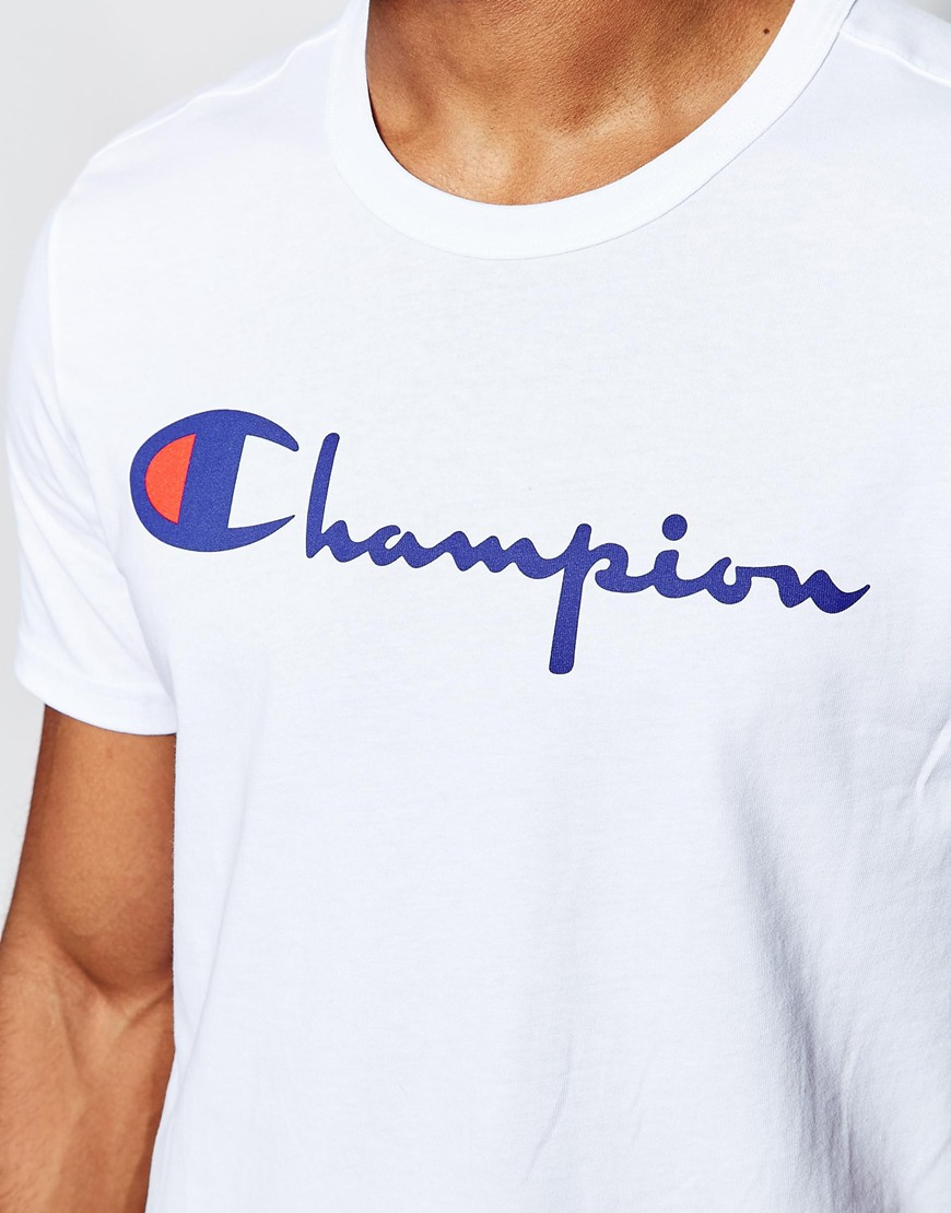 Lyst - Champion Script T-shirt Exclusive To Asos in White for Men