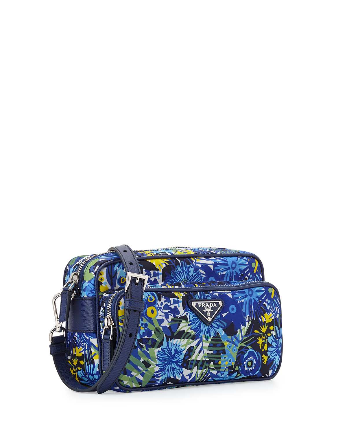 prada purse prices - Prada Tessuto Printed Crossbody Bag in Blue (BLUE FLORAL) | Lyst