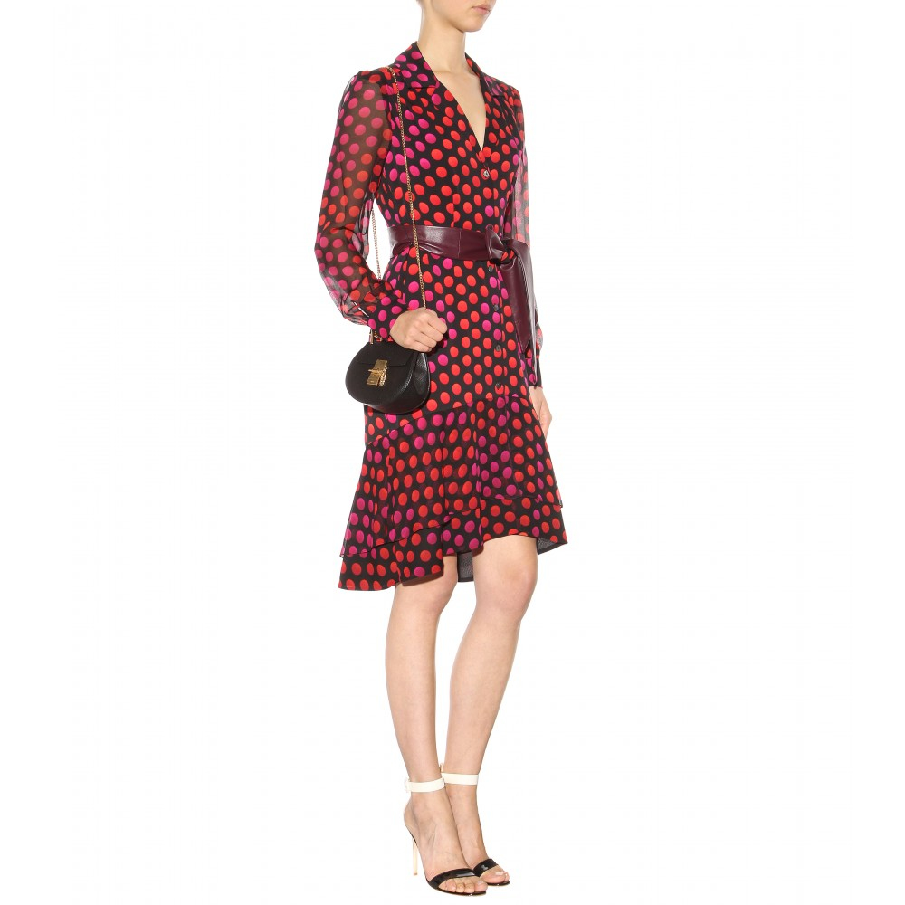 Lyst Diane Von Furstenberg Catherine Silk Chiffon Shirt Dress In Black Gallery