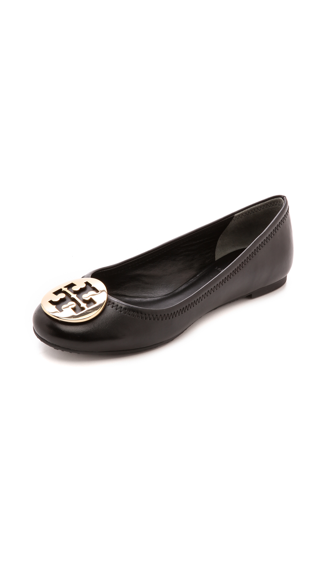 Tory burch Reva Ballet Flats in Black | Lyst