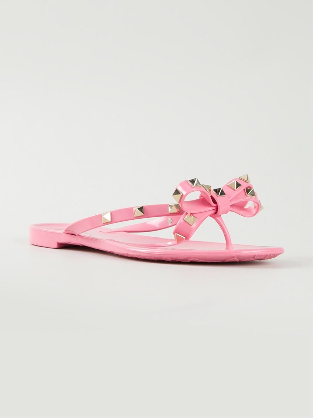 Lyst Valentino  Rockstud  Flip Flops  in Pink