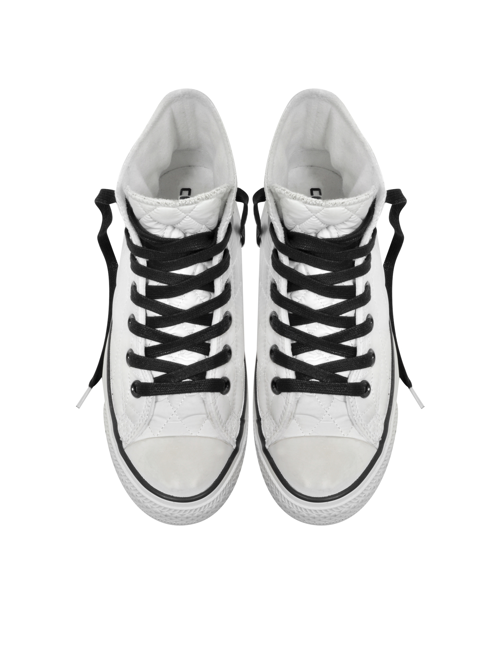 Lyst - Converse All Star Hi White Quilted Fabric Sneaker in White