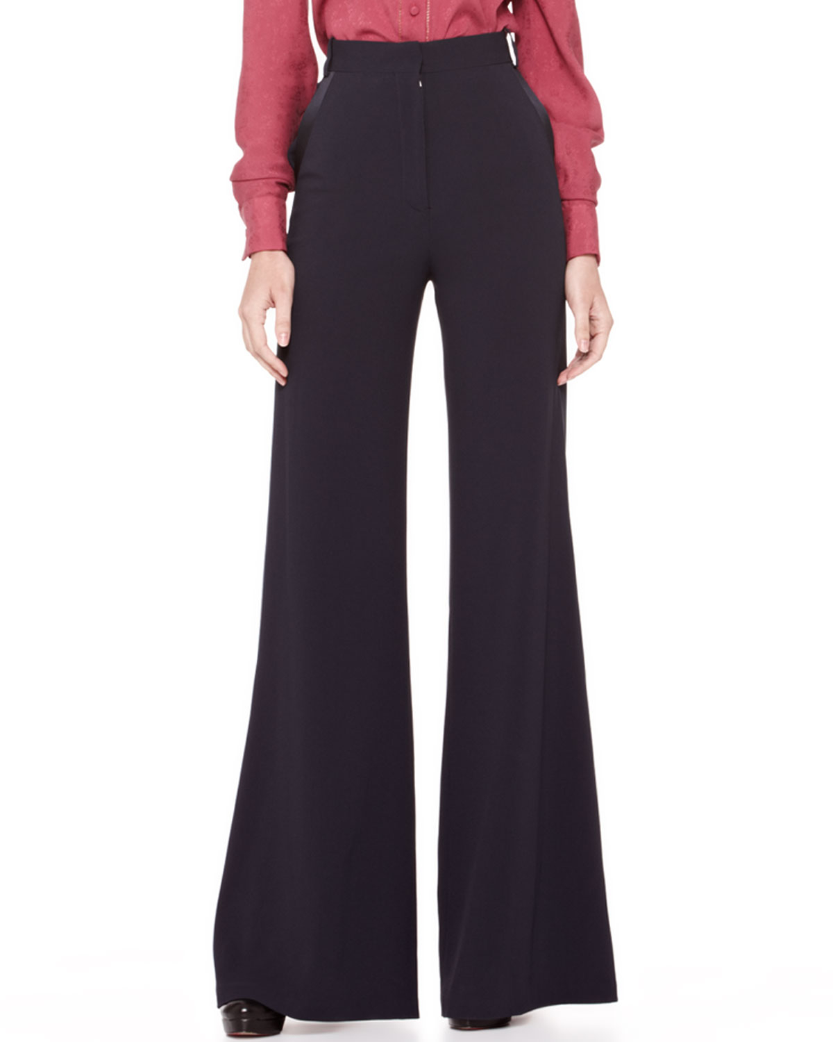 high rise straight leg trousers images