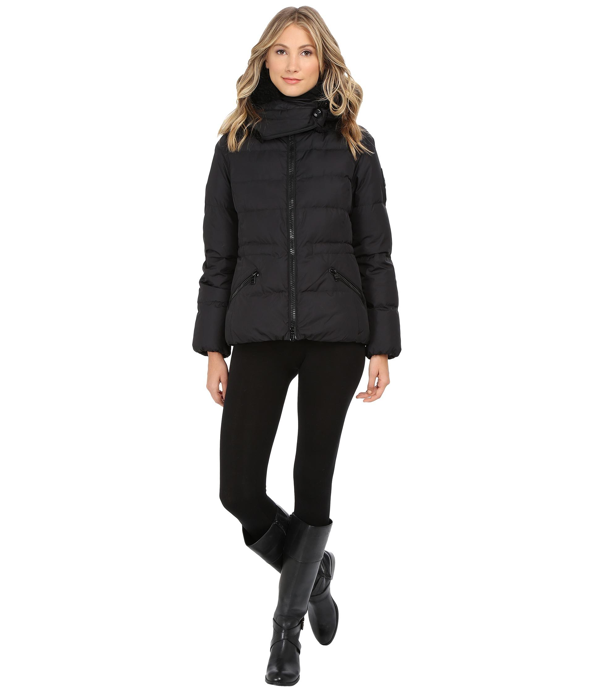 Lyst Coach Short Down Jacket in Black