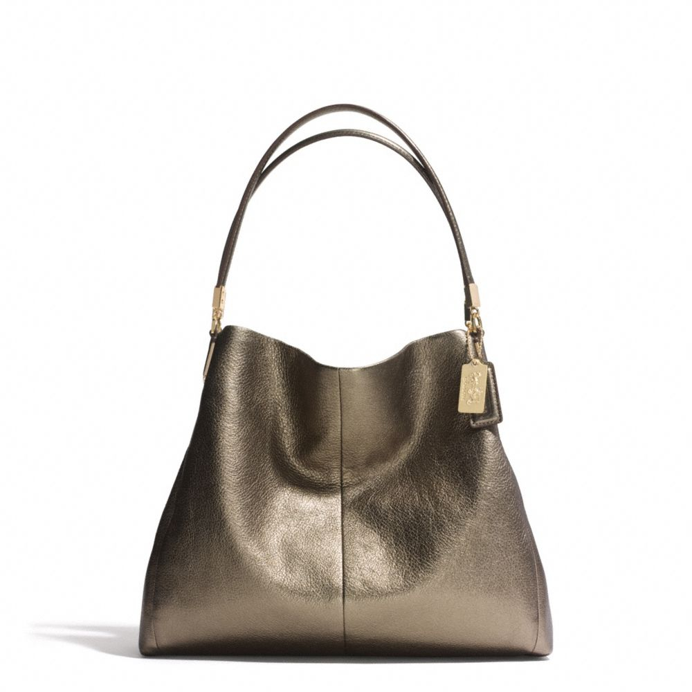 Lyst Coach Madison Small Phoebe Shoulder Bag In Metallic Leather Gallery