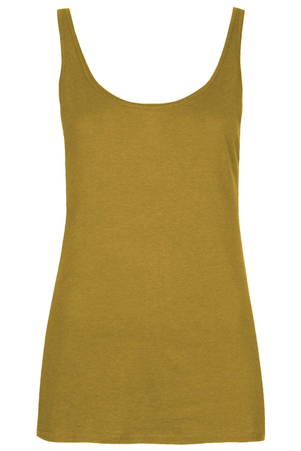 Womens Jersey Vest Dark Mustard in Yellow Lyst