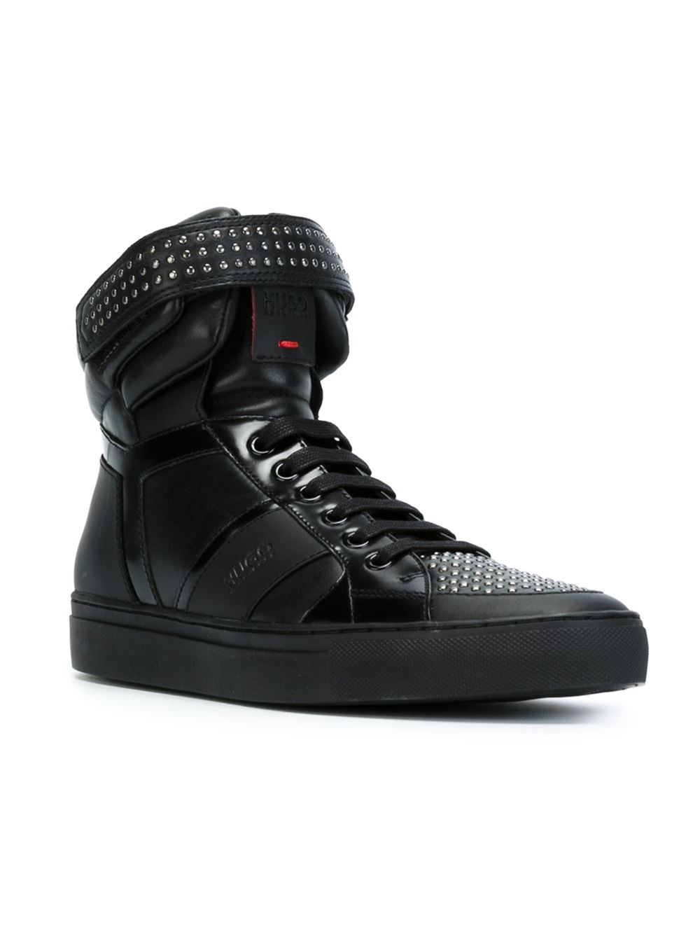 Lyst - Hugo Hi-top Lace-up Sneakers in Black for Men