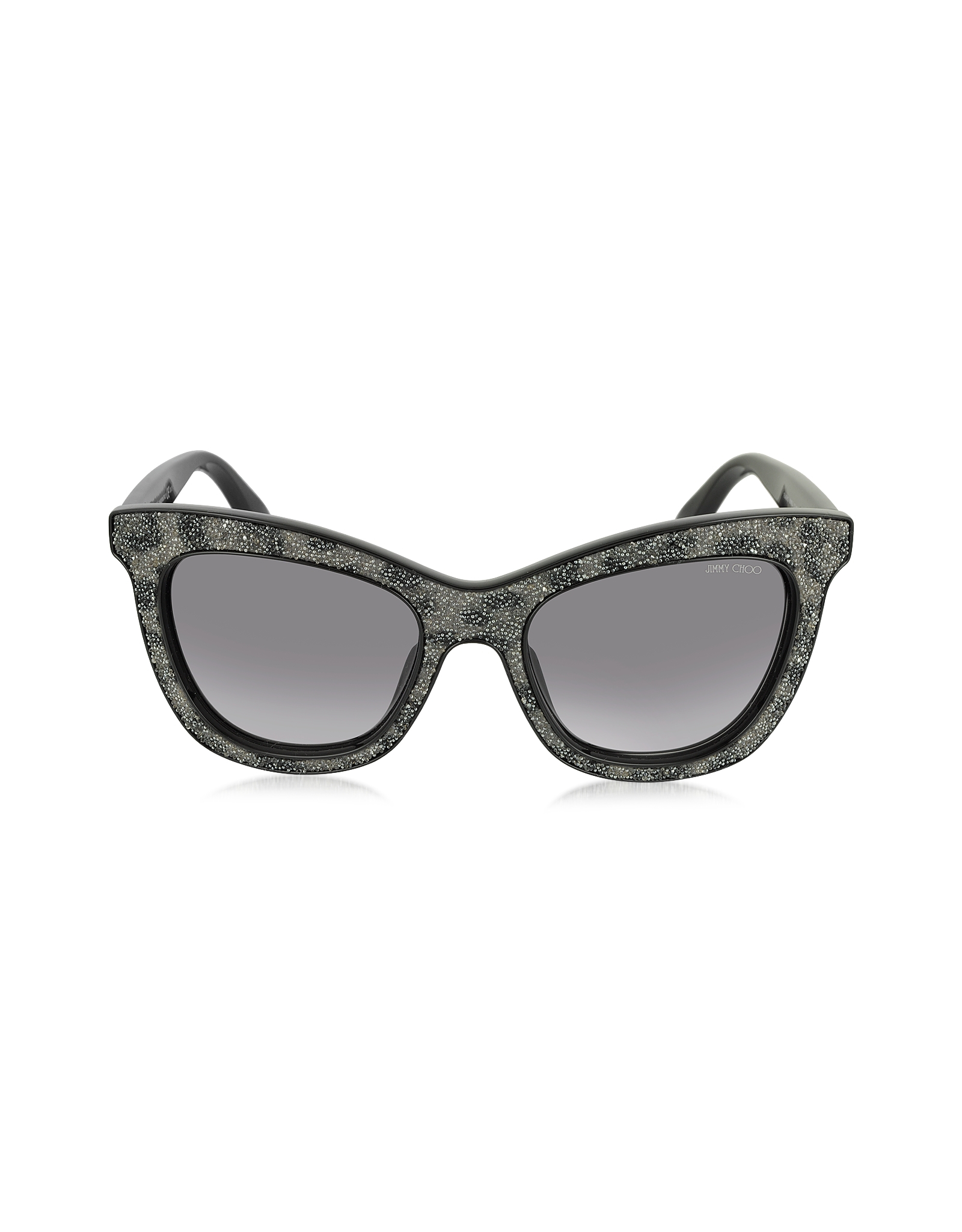 Lyst Jimmy Choo Flash/s Ibweu Black & Grey Glitter Cat Eye Sunglasses