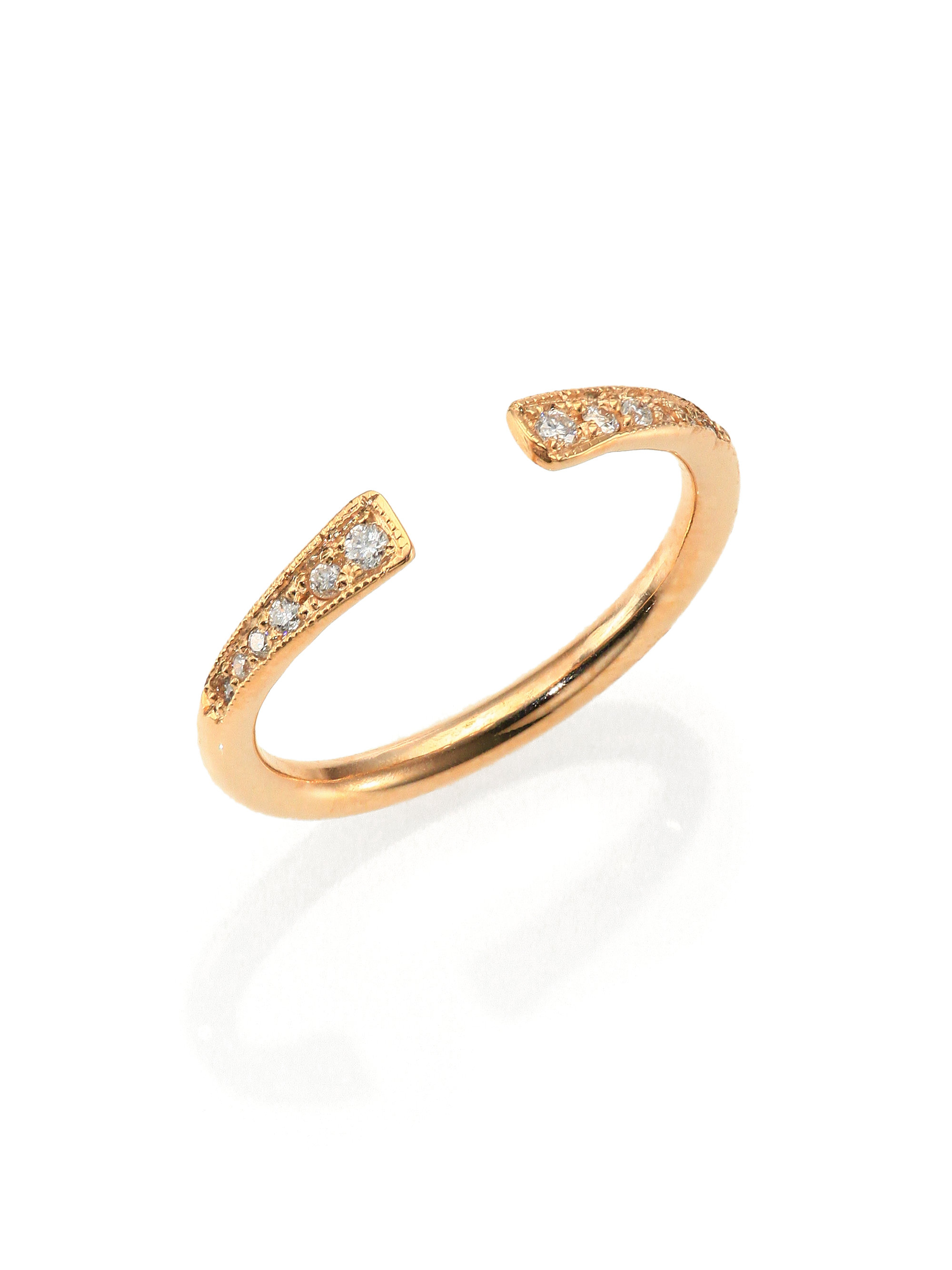 Zoe chicco Diamond & 14K Yellow Gold Finger Cuff Ring in Metallic | Lyst