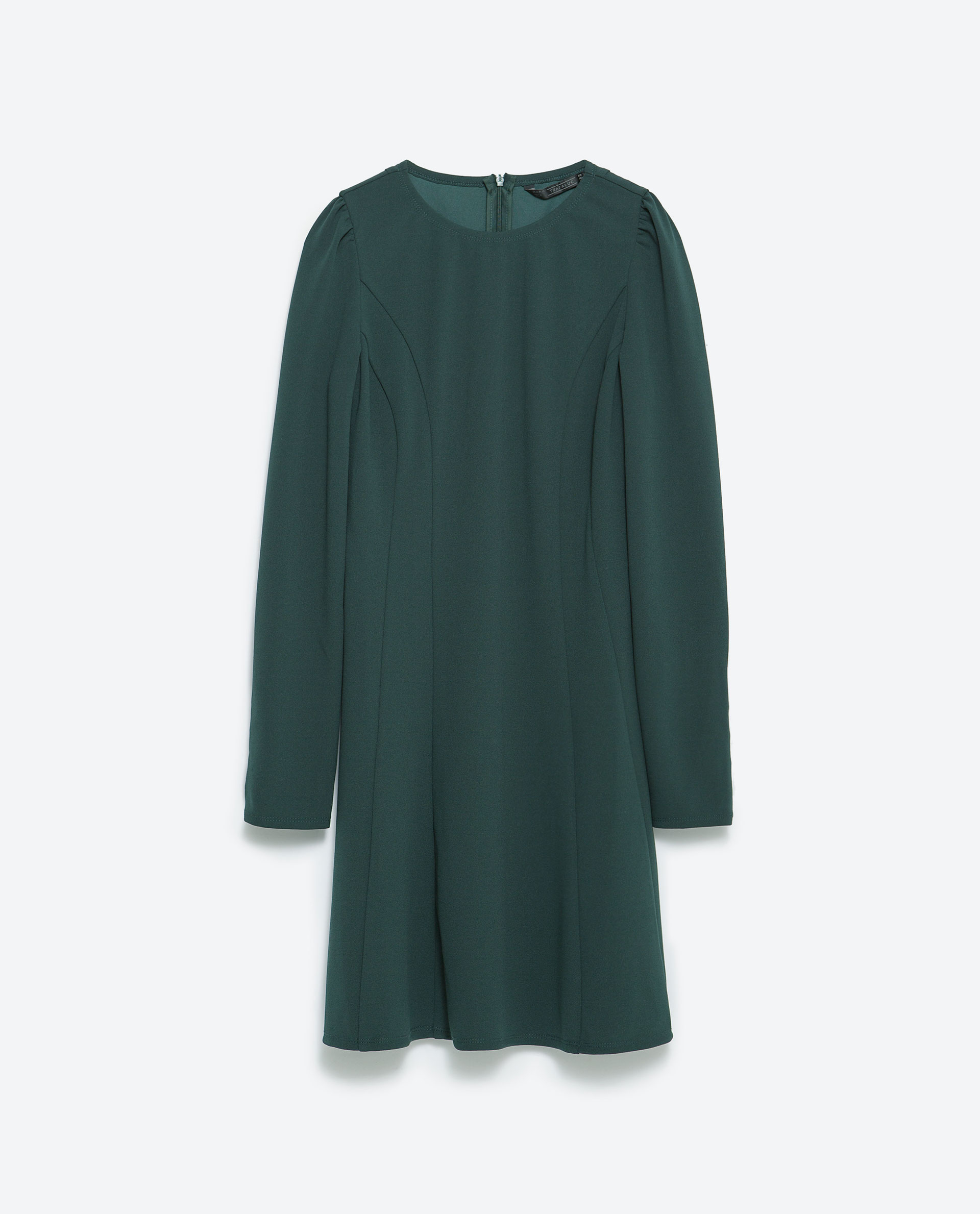 Zara Cuffed Dress in Green | Lyst