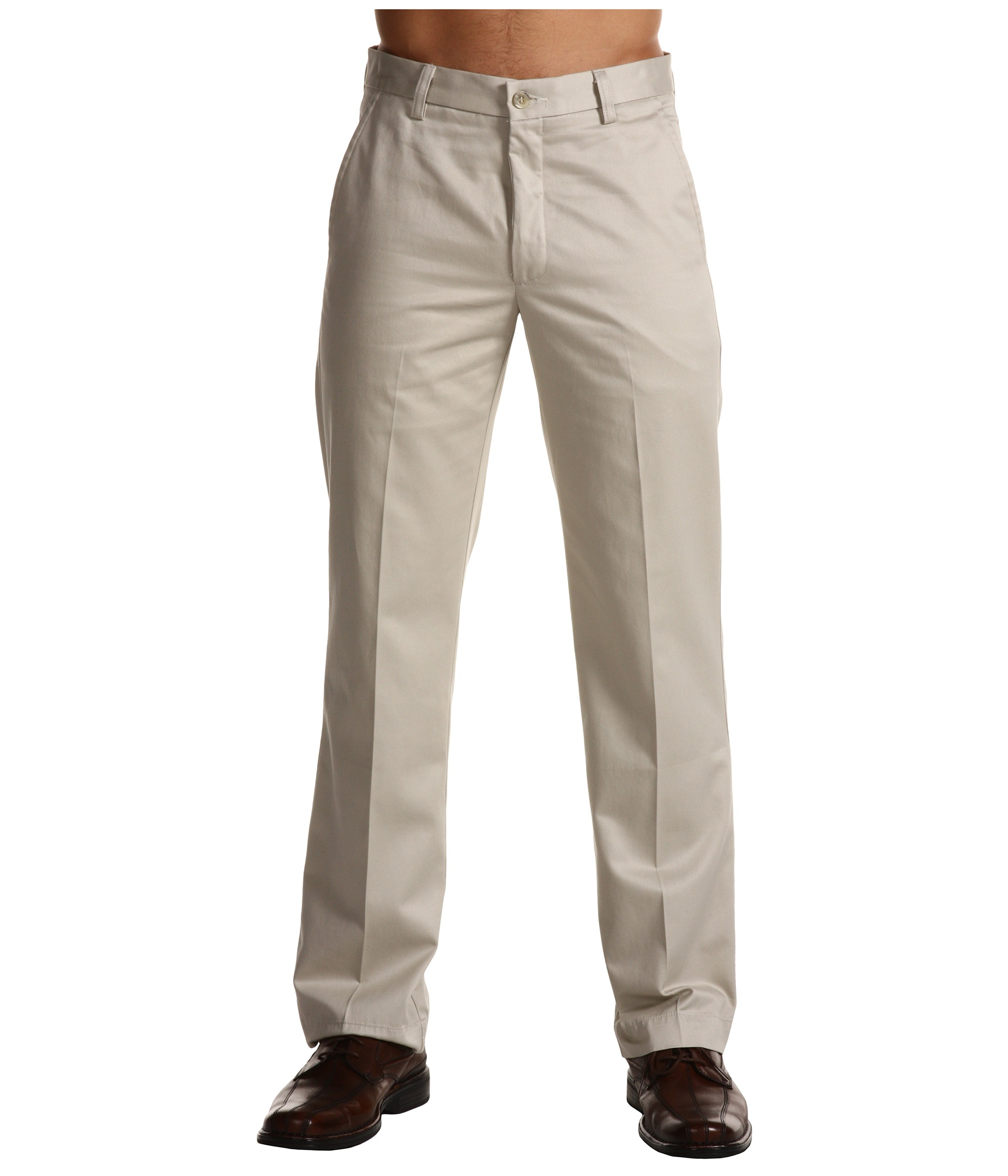 Dockers Signature Khaki D1 Slim Fit Flat Front in Natural