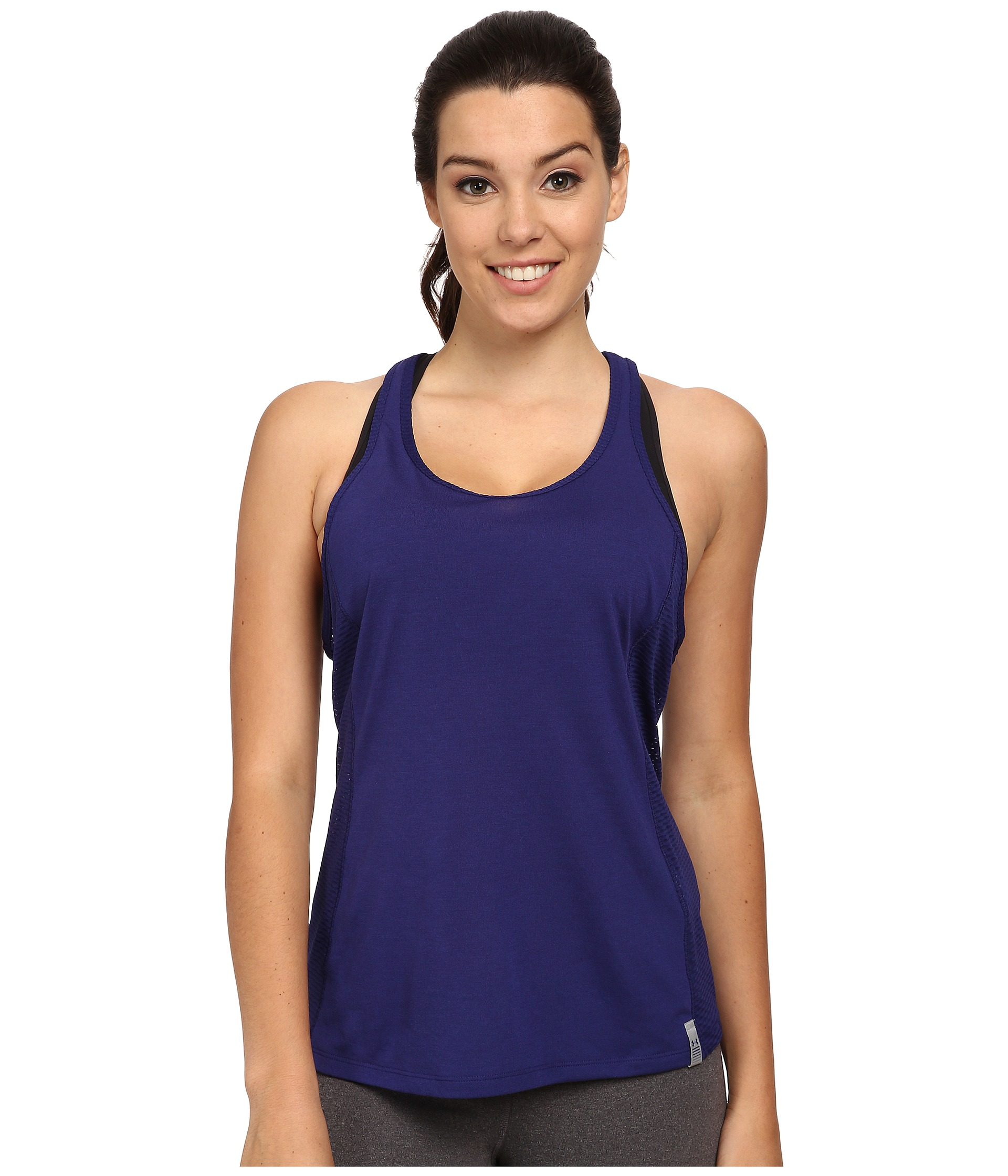 Under armour Fly-by Stretch Mesh Tank Top in Purple (Europa Purple ...