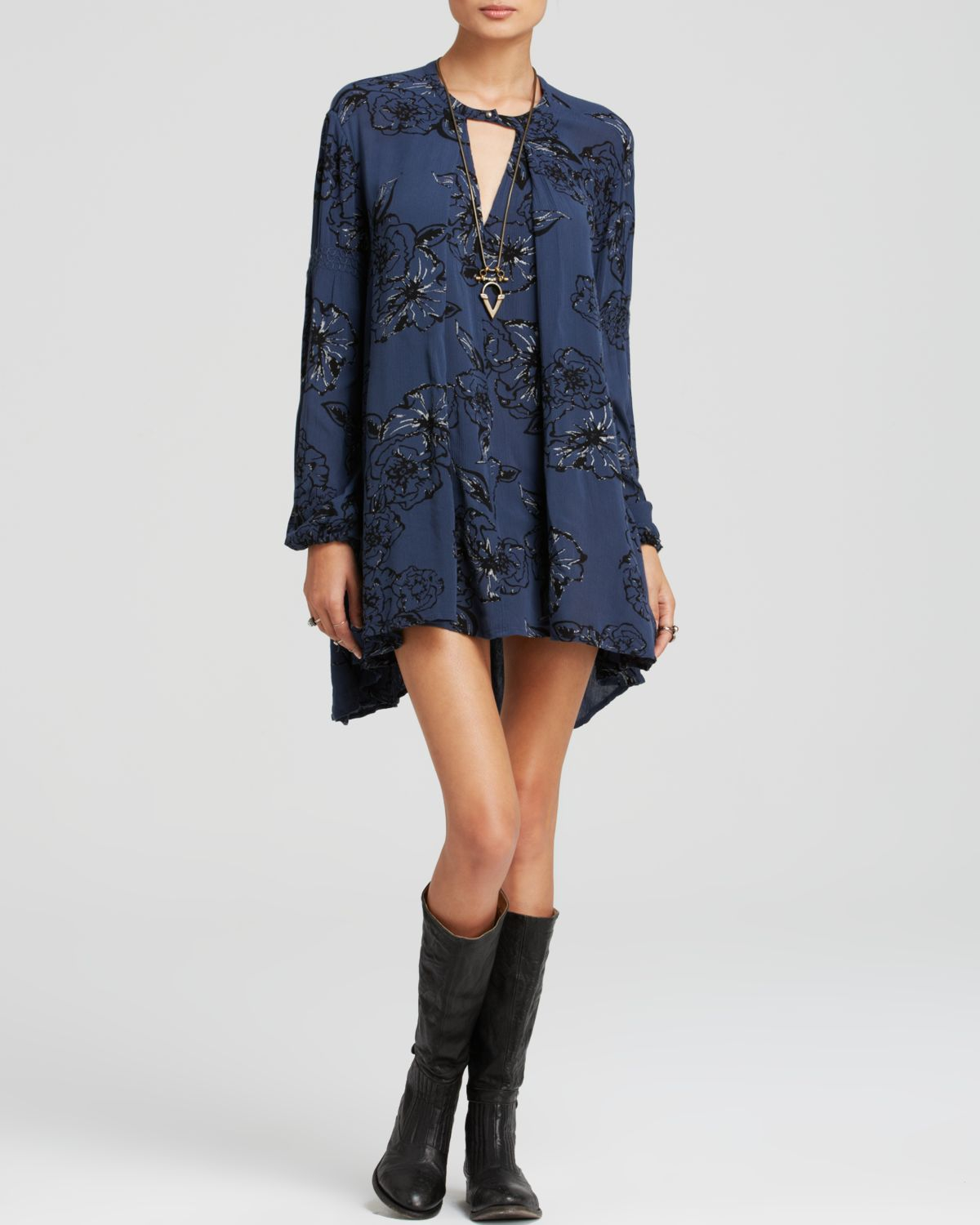 Lyst - Free People Tunic Dress - Printed Snap Out Of It Swing