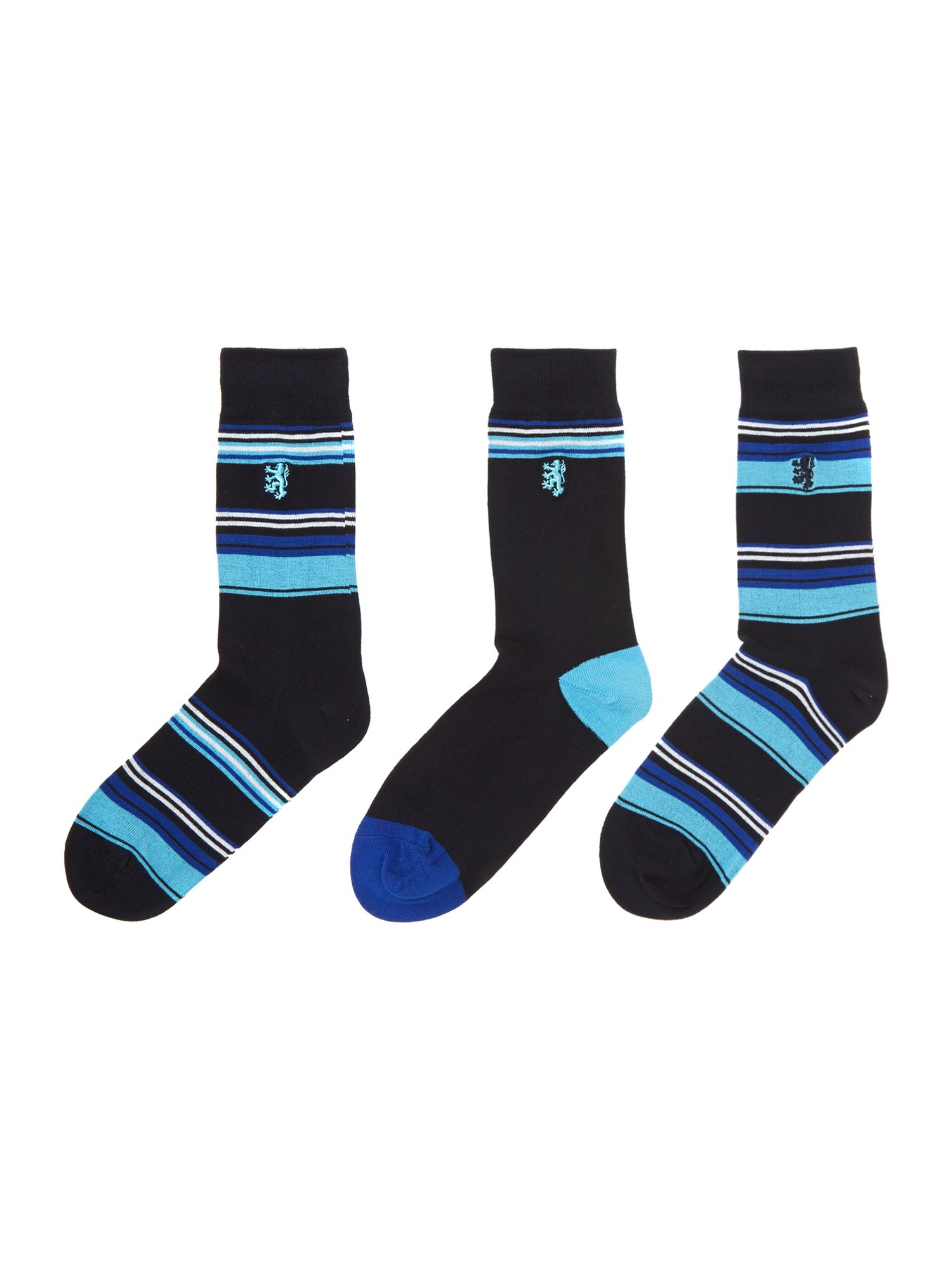 Pringle Of Scotland 3 Pack Multi Stripe Bamboo Socks in Blue for Men ...