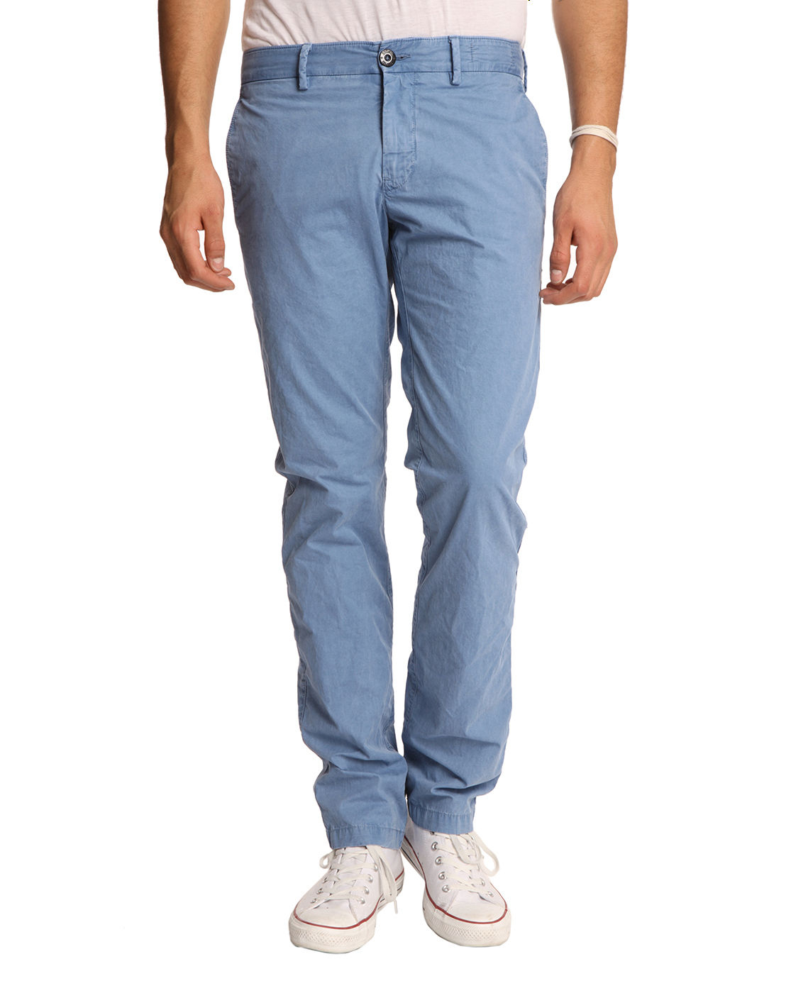 Stone Island Light Blue Chinos in Blue for Men | Lyst