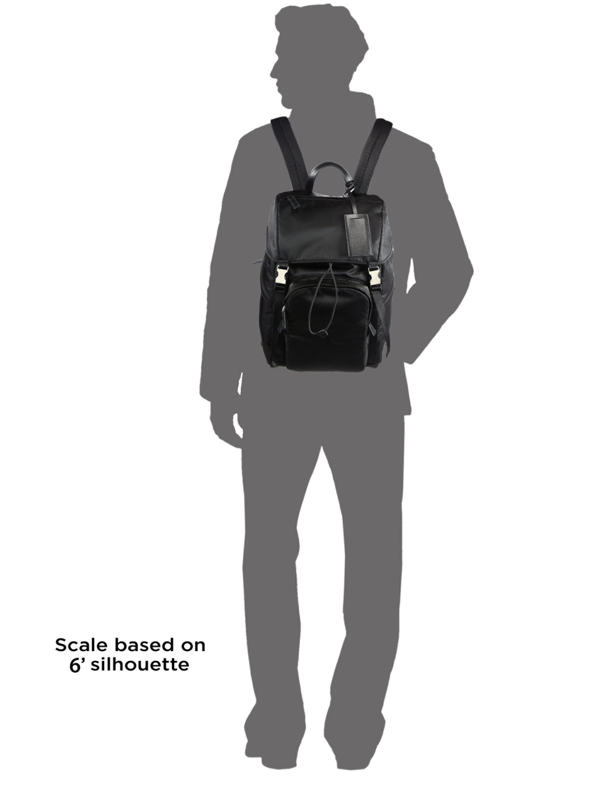 Prada Leather Trim Backpack in Black for Men | Lyst  