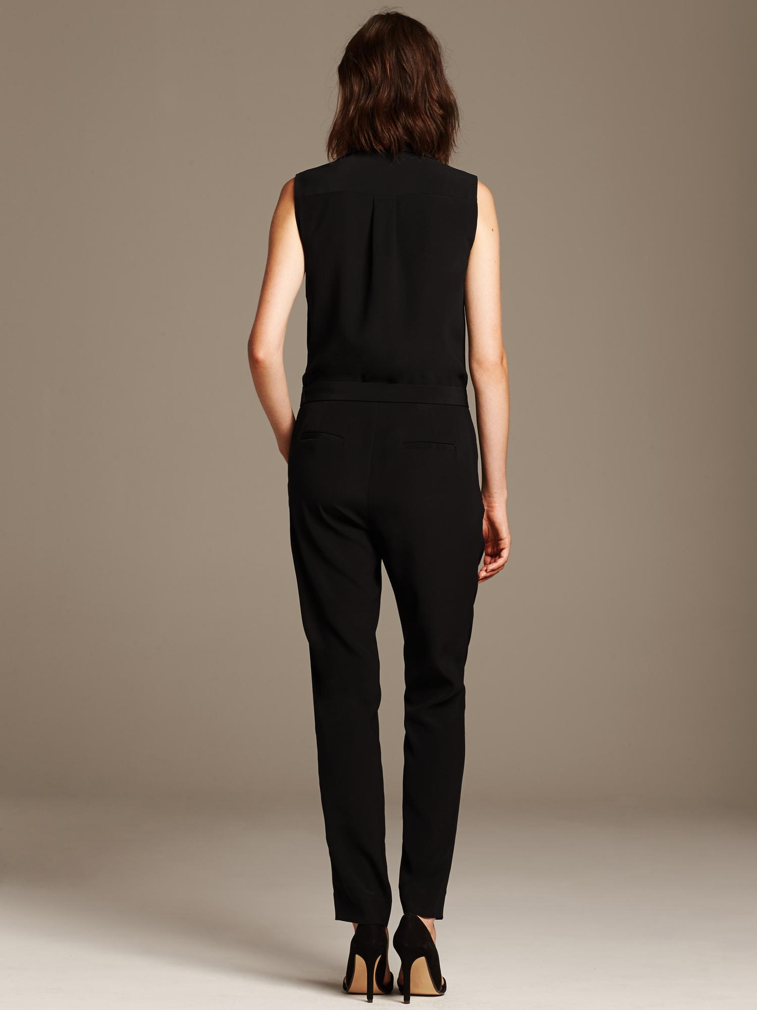 Banana republic Br Monogram Belted Jumpsuit in Black (Br black) Lyst