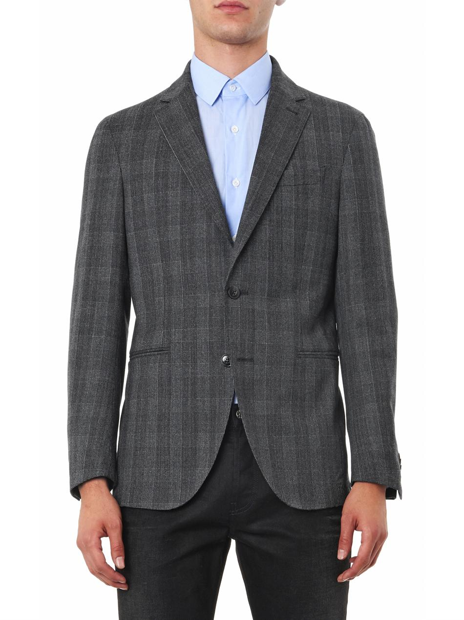 Ac cantarelli Prince Of Wales-Check Wool Blazer in Gray for Men (Grey ...