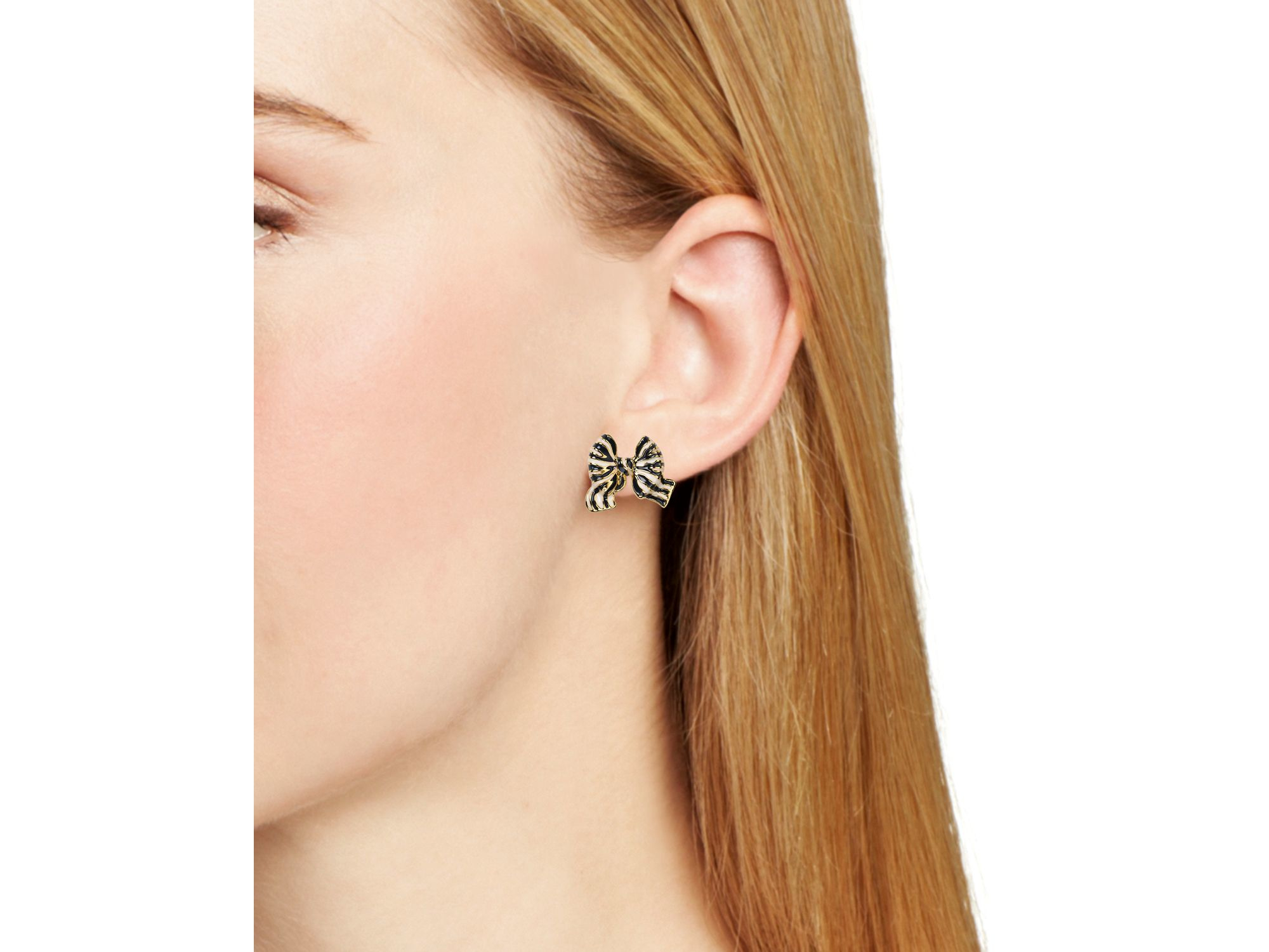 Lyst Kate Spade New York Out Of The Loop Bow Stud Earrings In Blue Gallery