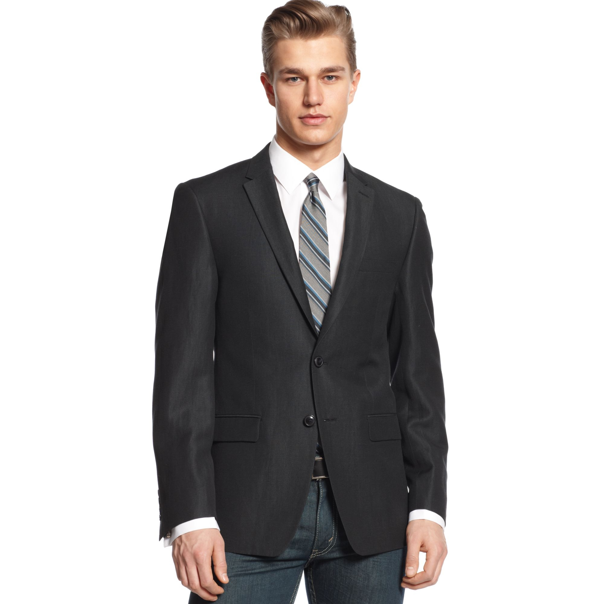 Lyst - Dkny Sport Coat Black Solid Texture Extra Slim Fit in Black for Men