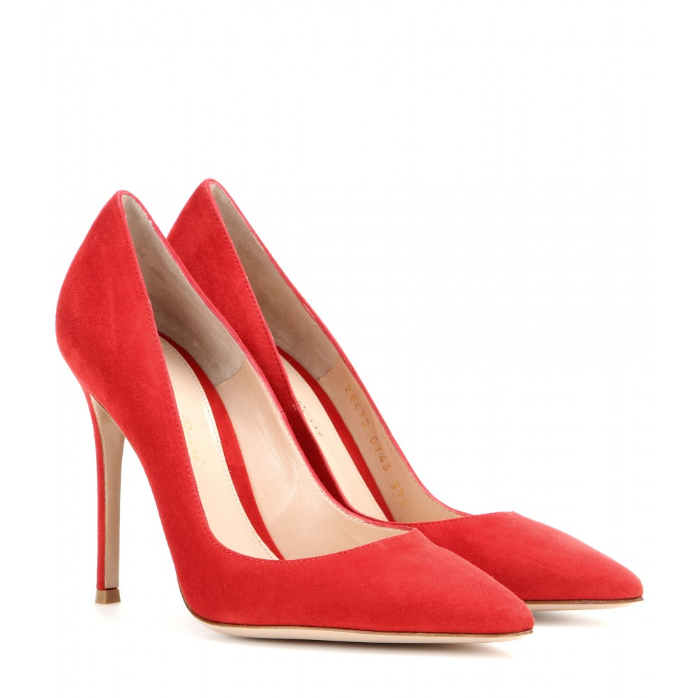 Gianvito rossi Suede Pumps in Red | Lyst