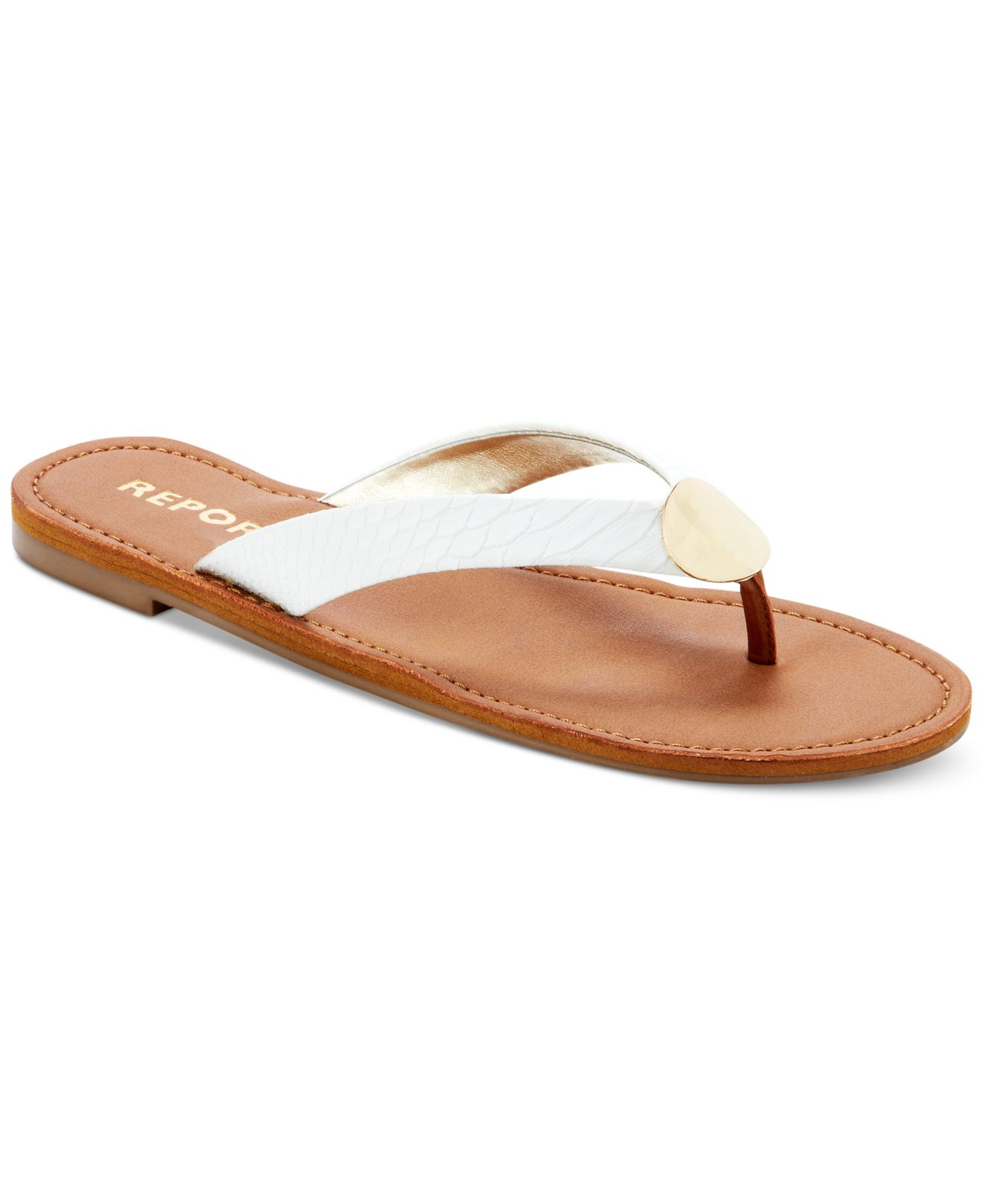 white flat thong sandals