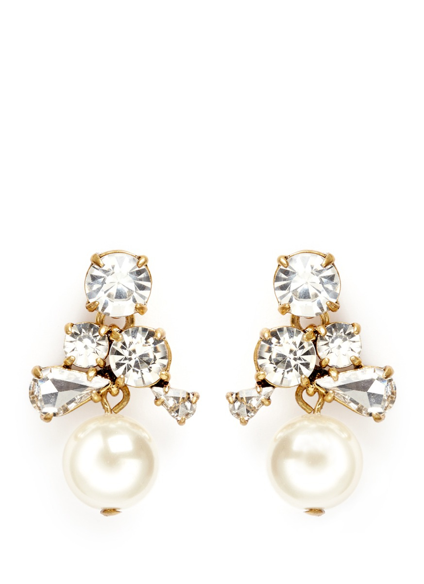 J.crew Pearl Cluster Earrings in Metallic Lyst