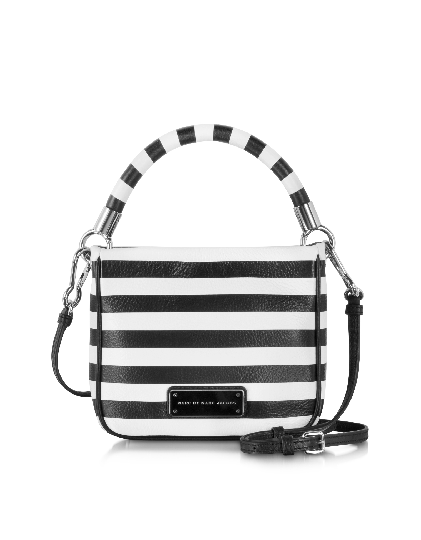 Lyst - Marc By Marc Jacobs Too Hot To Handle Hoctor Black and White Stripe Leather Crossbody Bag ...