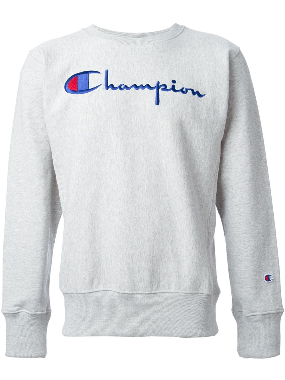 Lyst - Champion Logo Embroidered Sweatshirt in Gray for Men