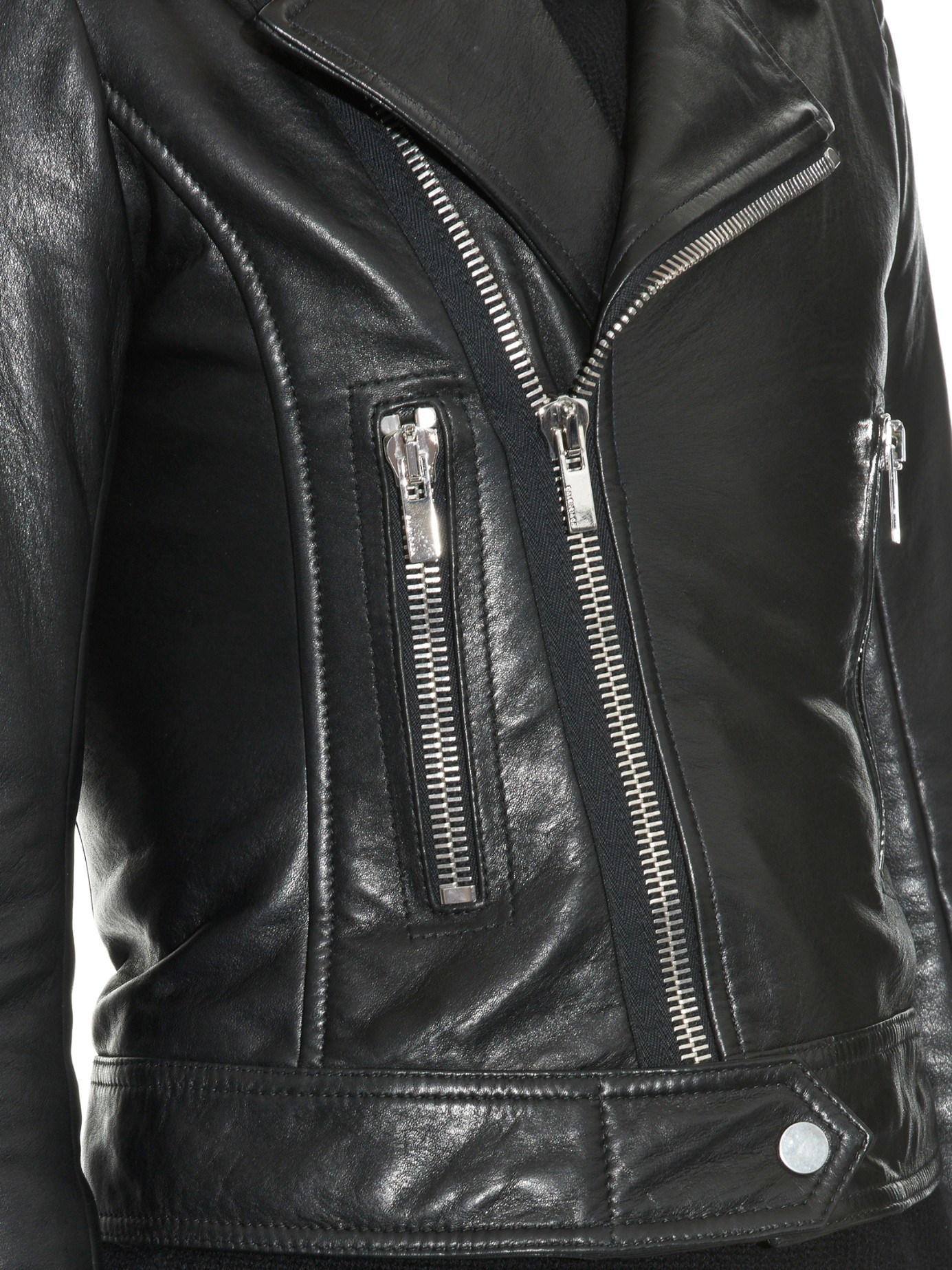 Balenciaga Classic Leather Biker Jacket in Black | Lyst