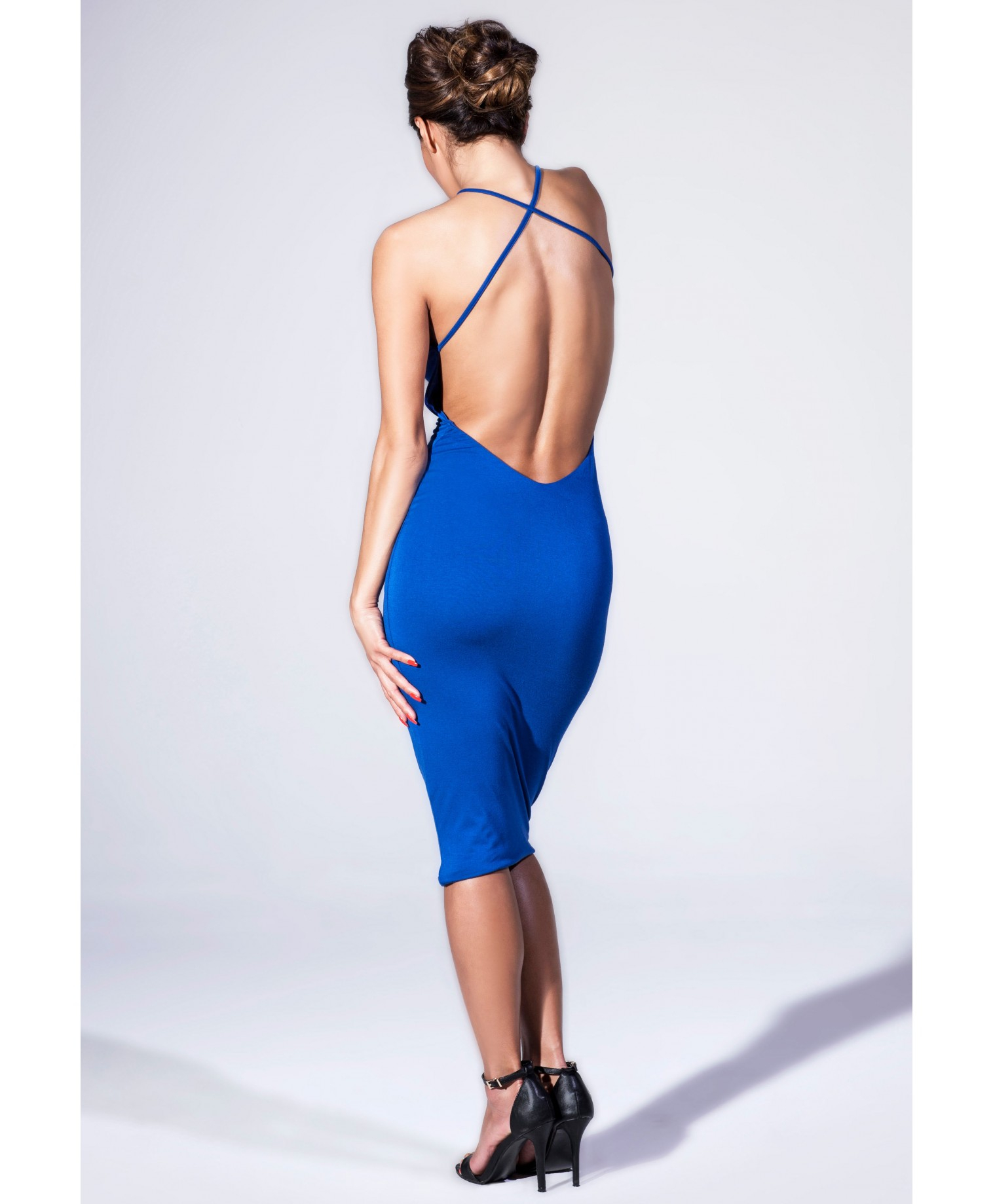 blue bodycon midi