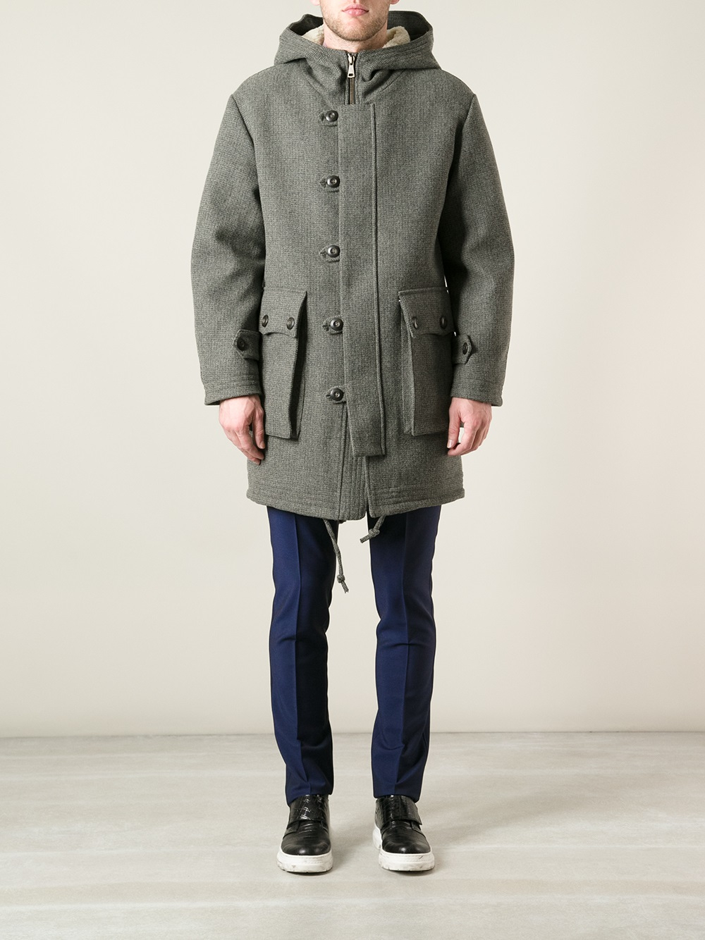 Lyst - Harnold Brook Fine Knit Parka Coat in Gray for Men