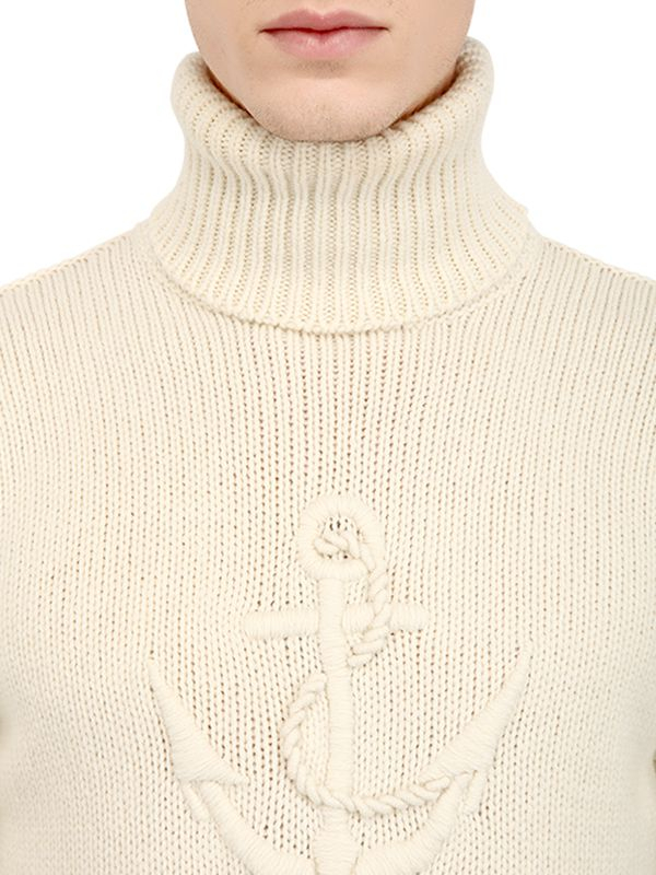 Lyst - FaÃ§onnable Turtleneck Wool Blend Sweater in White for Men