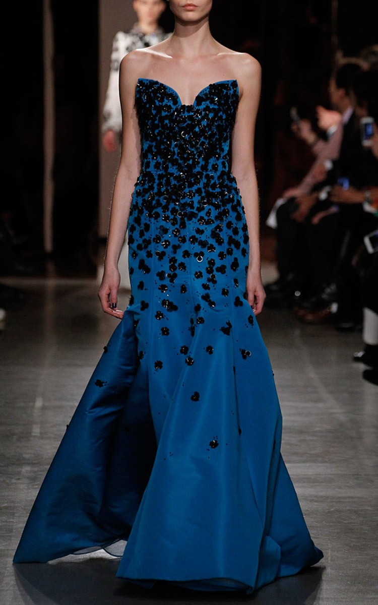 oscar de la renta floral gown