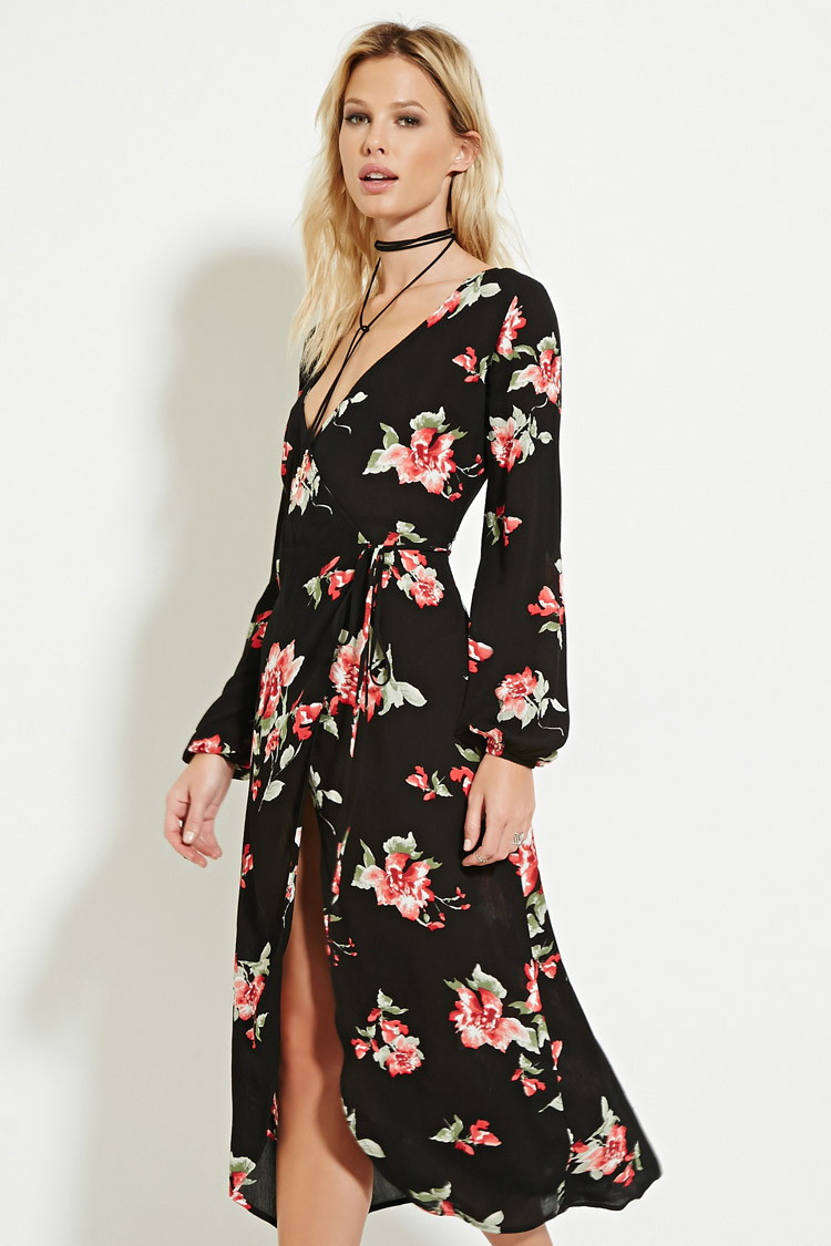 forever 21 black floral dress