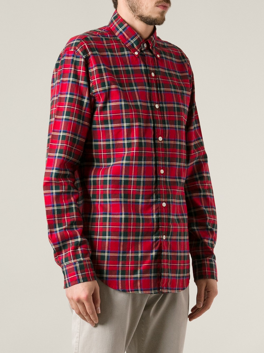 red button down shirt mens