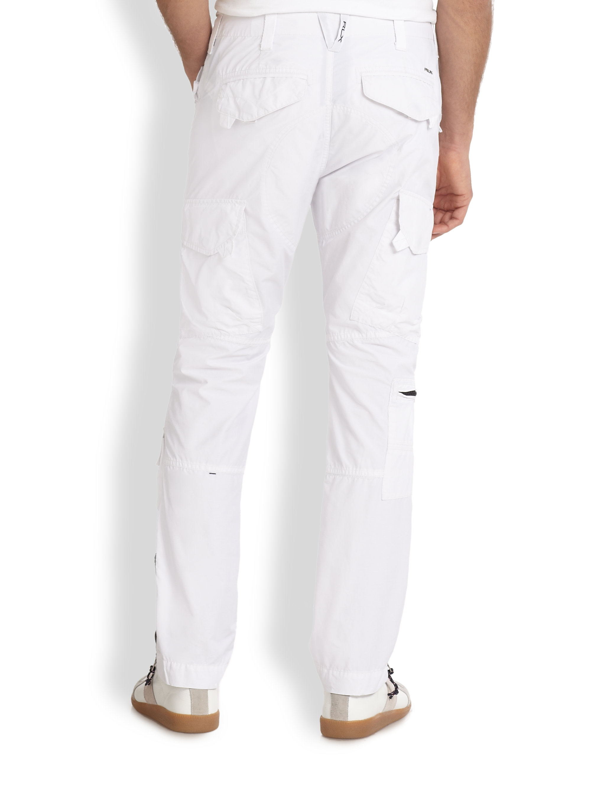 mens white cargo joggers