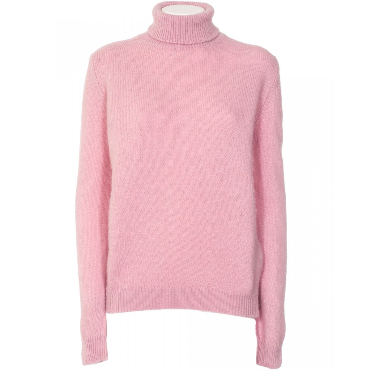 Msgm Pink Wool Virgin High Neck Pull in Pink | Lyst